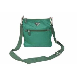 PRADA Tessuto Messenger Shoulder Bag Green Crossbody